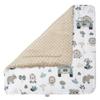 Medi Partners Minky Cotton Swaddle Blanket, 75 x 75 cm, Mint Zoo with Beige Minky view 3