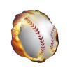 Orange Softball Baseball on Fire and Water Pressure Waterproof Shower Cap for All Hair Lengths view 2