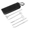 5-in-1 Aquarium Aquascaping Tool Set, Stainless Steel, for Beginners, Light Silver view 1