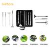 5-in-1 Aquarium Aquascaping Tool Set, Stainless Steel, for Beginners, Light Silver view 4