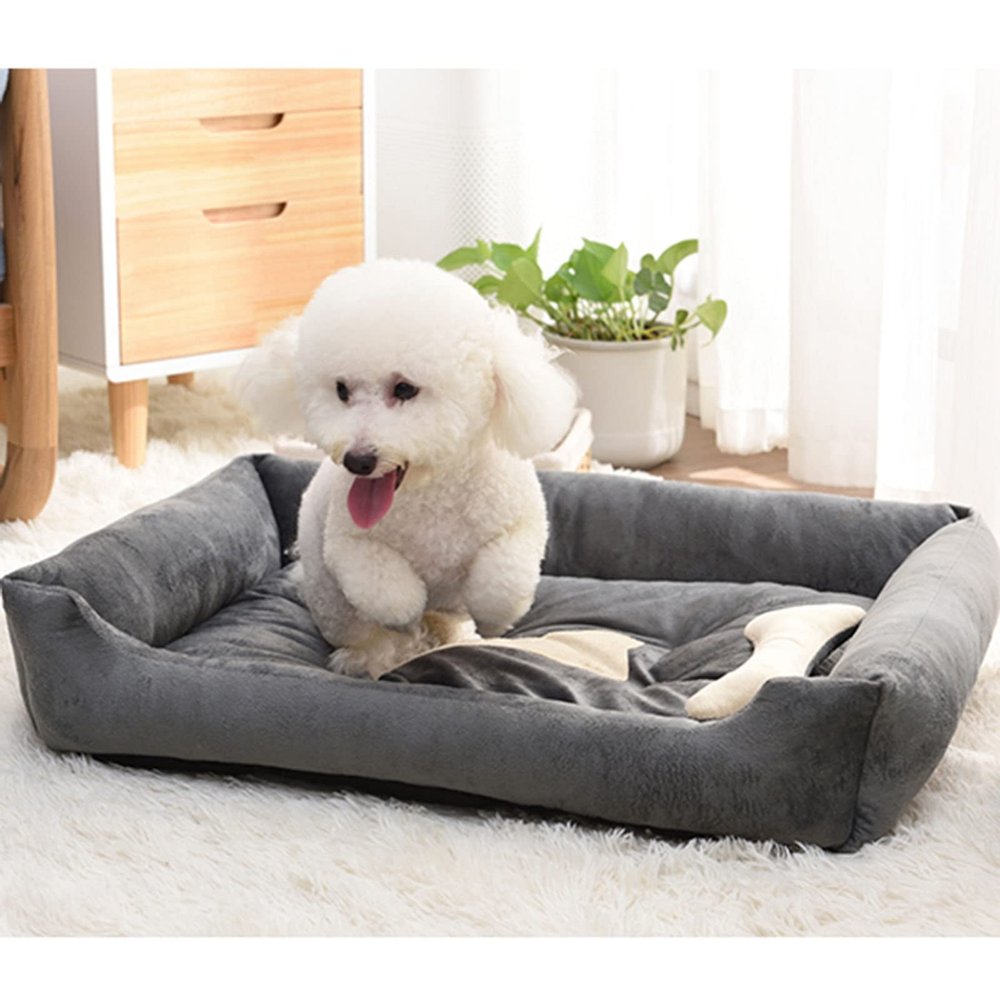TONGDY Plush Anti-Slip Cat Bed Mat, Machine Washable, 50 × 40 × 15 cm