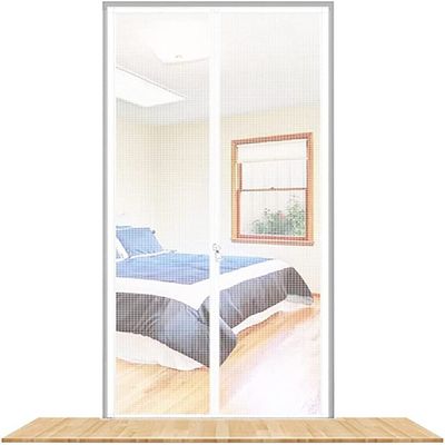 Pet Screen Door 120 × 220 cm, Mesh Curtain with Zipper, Scratch-Resistant Barrier for Pets and Children