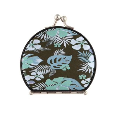 Vnurnrn Artistic Flower Petals Botanical Makeup Mirror for Handbags, Foldable Compact Travel Mirror