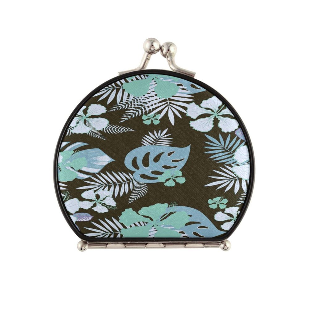 Vnurnrn Artistic Flower Petals Botanical Makeup Mirror for Handbags, Foldable Compact Travel Mirror