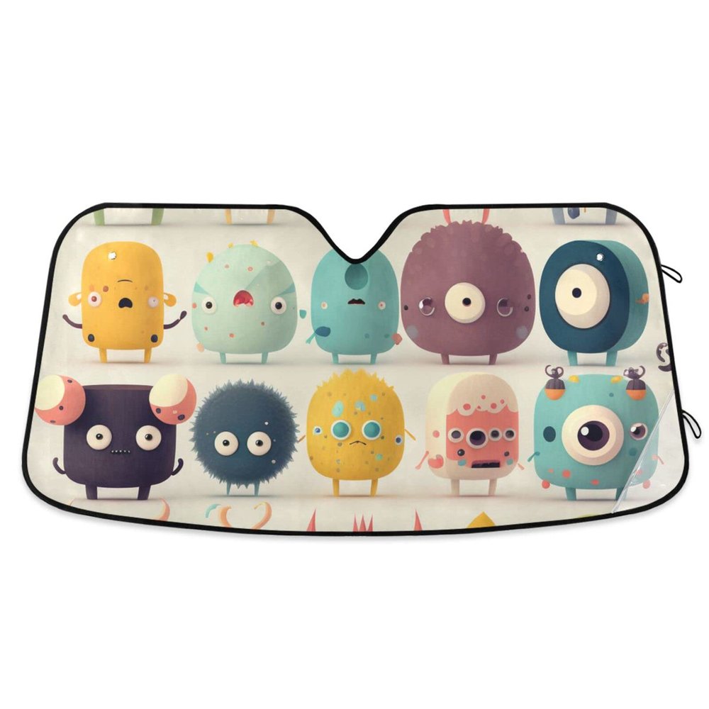 Monster Cartoon Folding Windshield Sun Shade for Cars