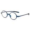 KoKoBin Retro Round Reading Glasses for Men and Women, TR90 Full-Rim, Blue, +3.5 Diopters view 2