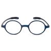 KoKoBin Retro Round Reading Glasses for Men and Women, TR90 Full-Rim, Blue, +3.5 Diopters view 3