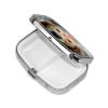 Square Pill Box with 2 Compartments, Happy Dog in Rain Design, for Purse, Wallet, Medicine, Tablets and Vitamins view 2