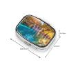 Nature Landscape Square Pill Box with 2 Compartments, Portable Cute Pill Organizer for Purse or Wallet view 3