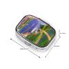 Portable Square Pill Box, Green Frog on Grass Design view 3
