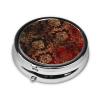 Round Gold Damask Pill Box with 3 Compartments view 2