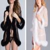 ZLZNX Women's Sexy Feather Tulle Lingerie Set, Nightgown and Robe, 003, XL view 3