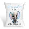 Tachinedas Kreativshop Personalized Baby Elephant Pillow, Baptism and Birth Gift with Name and Date view 1