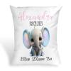Tachinedas Kreativshop Personalized Baby Elephant Pillow, Baptism and Birth Gift with Name and Date view 2