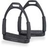 Equinate Oregon Safety Stirrups 10 cm Matte Black with Non-Slip Rubber Tread, for Adults and Children, 2-Piece Set view 1