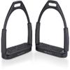 Equinate Oregon Safety Stirrups 10 cm Matte Black with Non-Slip Rubber Tread, for Adults and Children, 2-Piece Set view 2