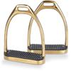 Equinate Luna Stirrup 12 cm Gold - With Anti-Slip Rubber Tread - for Adults and Children - 2 Pcs. view 1