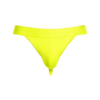 GARON - Men's Thong Underwear - Neon Yellow Thong - 1x Size L