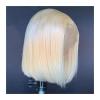 613 Blonde Bob Lace-Front Wigs with Wavy Ends, Human Hair view 1