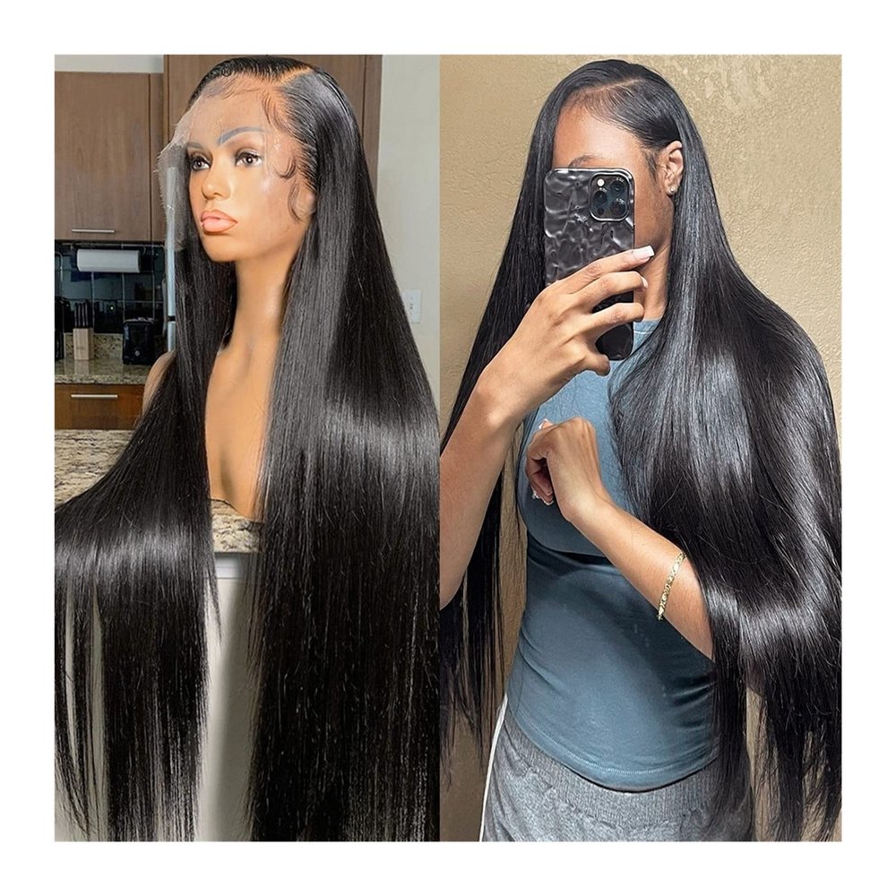 Wavy-Ends Lace Frontal Human Hair Wig, Pre-Plucked 8–40 in. HD Transparent Lace