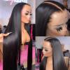 Wavy-Ends Lace Frontal Human Hair Wig, Pre-Plucked 8–40 in. HD Transparent Lace view 4