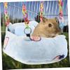 BCOATH Hanging Hamster Bed for Cages, Warm Flannel, Blue view 4