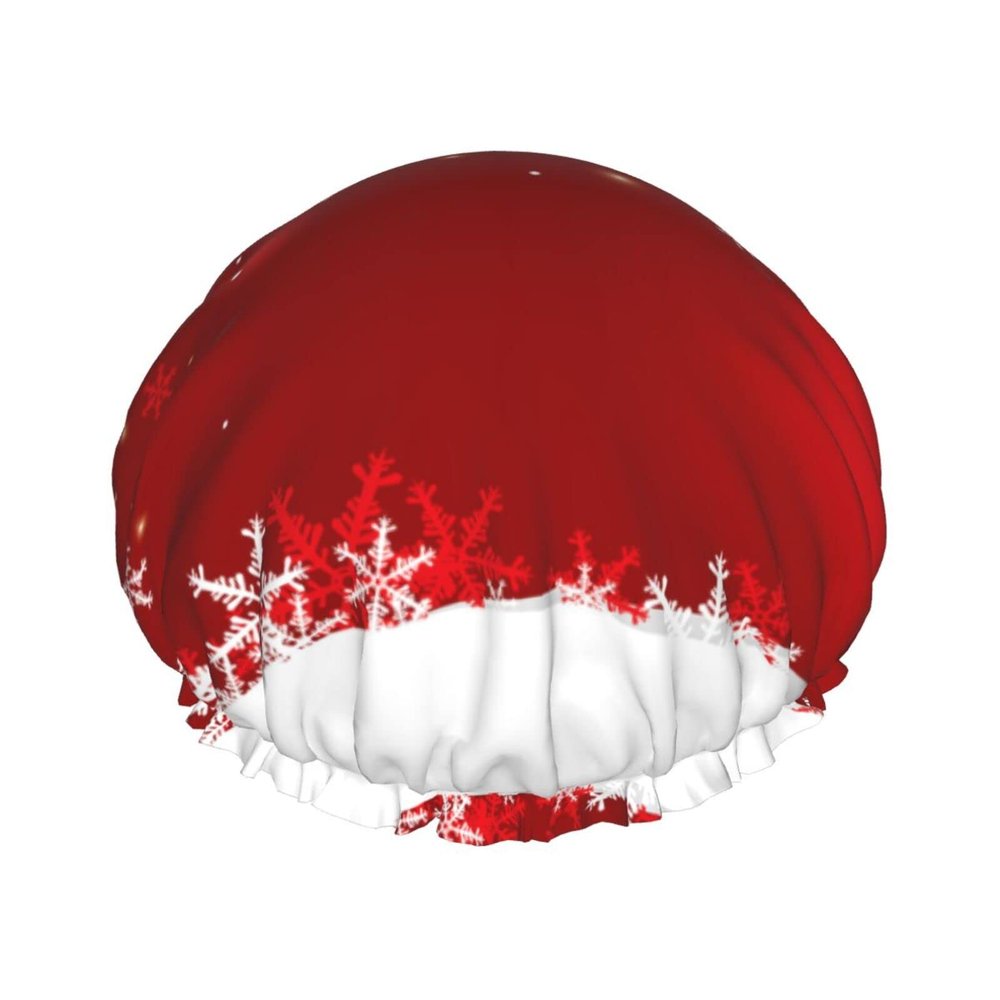 Merry Christmas Shower Cap, Waterproof and Reusable, for Women, Men, Boys and Girls