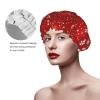 Merry Christmas Shower Cap, Waterproof and Reusable, for Women, Men, Boys and Girls view 4