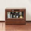 Wooden Makeup Organizer and Cosmetic Storage Box with Lid and Mirror view 2
