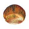 Reusable Shower Cap for Women with Long Hair, Autumn Forest Print view 1