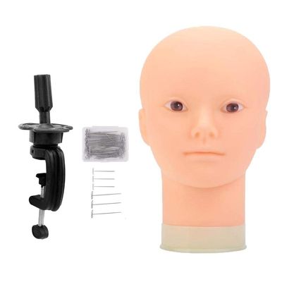 Wig Stand Mannequin Display Head for Wigs, Hat Display, Cosmetic Manikin Head for Makeup Practice (Color: B)