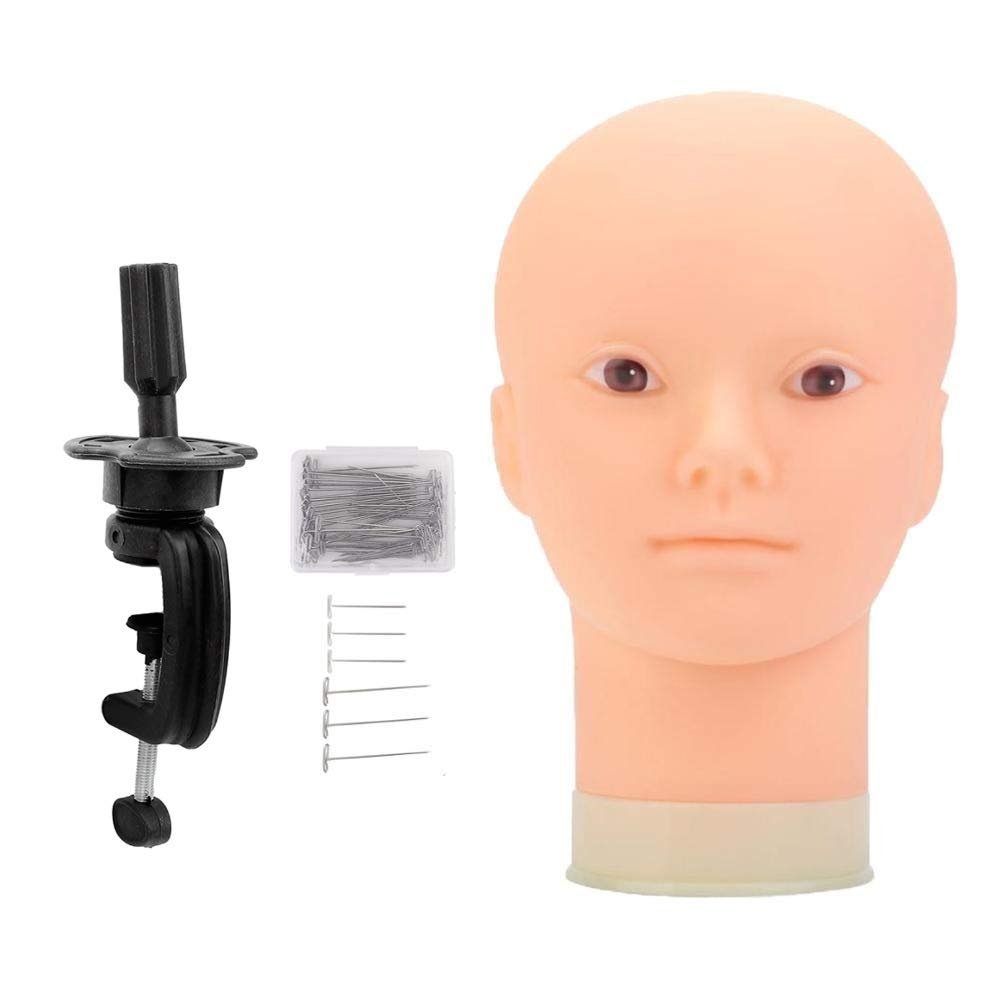 Wig Stand Mannequin Display Head for Wigs, Hat Display, Cosmetic Manikin Head for Makeup Practice (Color: B)