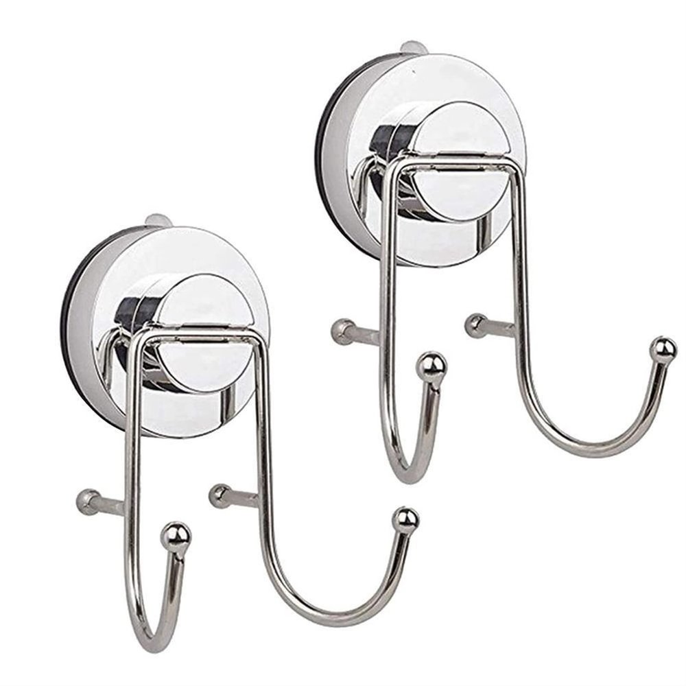Towel Holders, 2-Pack, Silver Suction Hooks