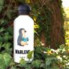 Mr. & Mrs. Panda Personalized Kids' Water Bottle, Penguins Cuddling, with Name Engraving view 2