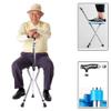 HWSY Portable Folding Cane Seat for Seniors, 2-in-1 Height-Adjustable Walking Cane with LED Light view 4