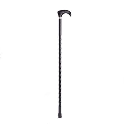 HWSY Walking Cane, Solid Wood, Non-Slip, Black, 92 cm