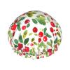 Tropical Cherry Watercolor Shower Cap for Women, Reusable Double-Layer Waterproof Cap with Soft PEVA Lining view 1