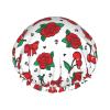 Old School Rose Cherry Bow Double-Layer Shower Cap for Women view 1