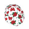 Old School Rose Cherry Bow Double-Layer Shower Cap for Women view 2