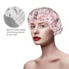 Pink Watercolor Flowers and Leaves Shower Cap for Women view 4