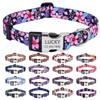 HQYDDMI Personalized Dog Collar, Floral Geometry, Name and Phone Number, Adjustable, Floral A, L view 1