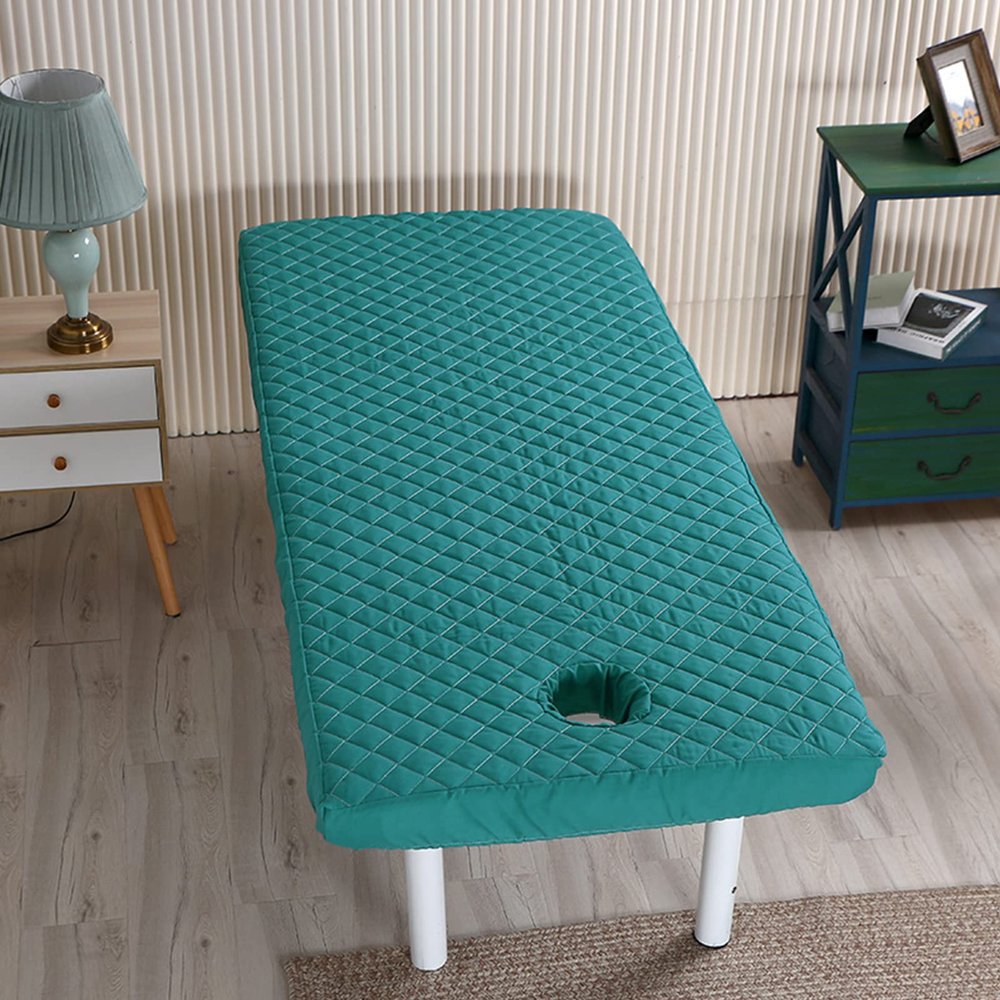 Highdi Massage Table Cover with Face Hole, Green, 70 x 185 cm