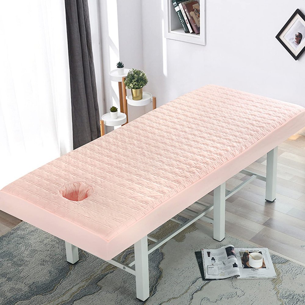 Highdi Massage Table Cover with Face Hole, Washable, Elastic, Soft and Breathable, 70 x 190 cm, Pink