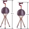 HWSY Folding Cane Chair, Height-Adjustable Lightweight Tripod Walking Cane and Seat view 4
