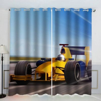 AKATIE Race Car Sports Blackout Curtains, Thermal and Noise-Reducing, 200 x 200 cm