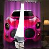 AKATIE Kids' Room Race Car Pink Car Blackout Curtains, 2-Piece Set, 59 x 65 in view 3