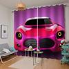AKATIE Kids' Room Race Car Pink Car Blackout Curtains, 2-Piece Set, 59 x 65 in view 4