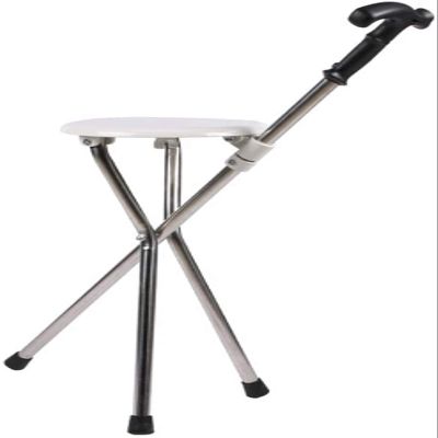 HWSY Practical Stainless Steel Crutches, Foldable, with Non-Slip Tips, PP Pads, 22 mm Tubes