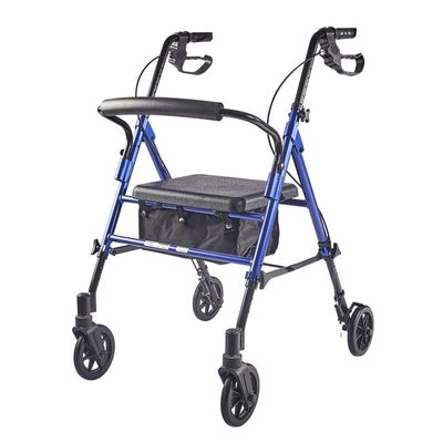 HWSY Electric Wheelchair Transport Rollator with Seat and Wheels, Foldable Walker and Transport Chair
