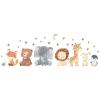 Animal Wall Stickers for Kids’ Rooms – Elephant, Penguin, Giraffe & Rabbit view 1